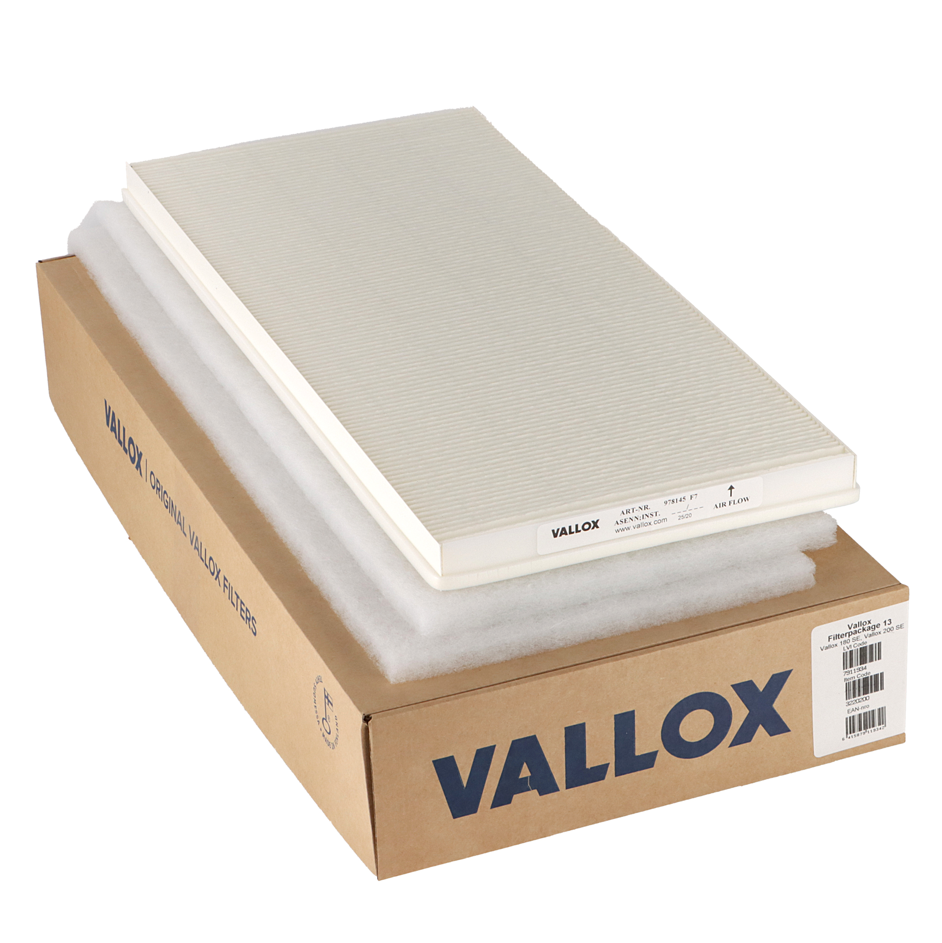 Vallox 180/200 SE filtru komplekts Nr. 13 G4+G4+F7 (oriģināls)