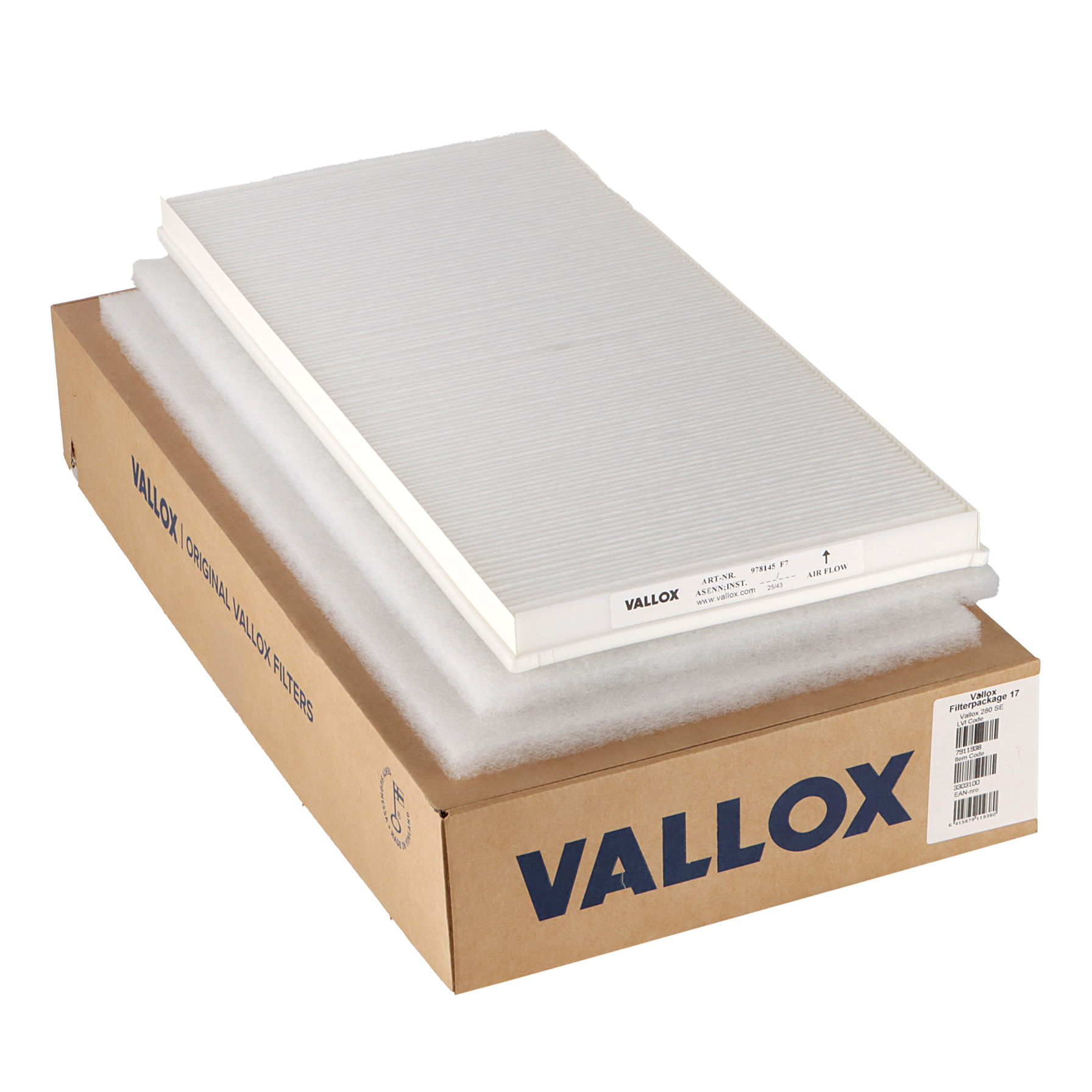 Vallox 280 SE filtru komplekts Nr. 17 G4+G4+F7 (oriģināls)
