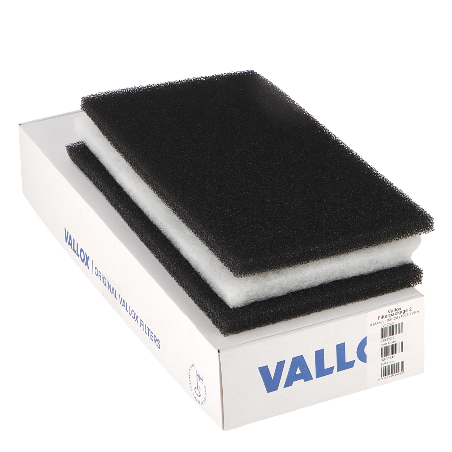 Vallox ILMAVA 100/120 (1983–1990) filtru komplekts Nr. 2 G1+G1+G4 (oriģināls)