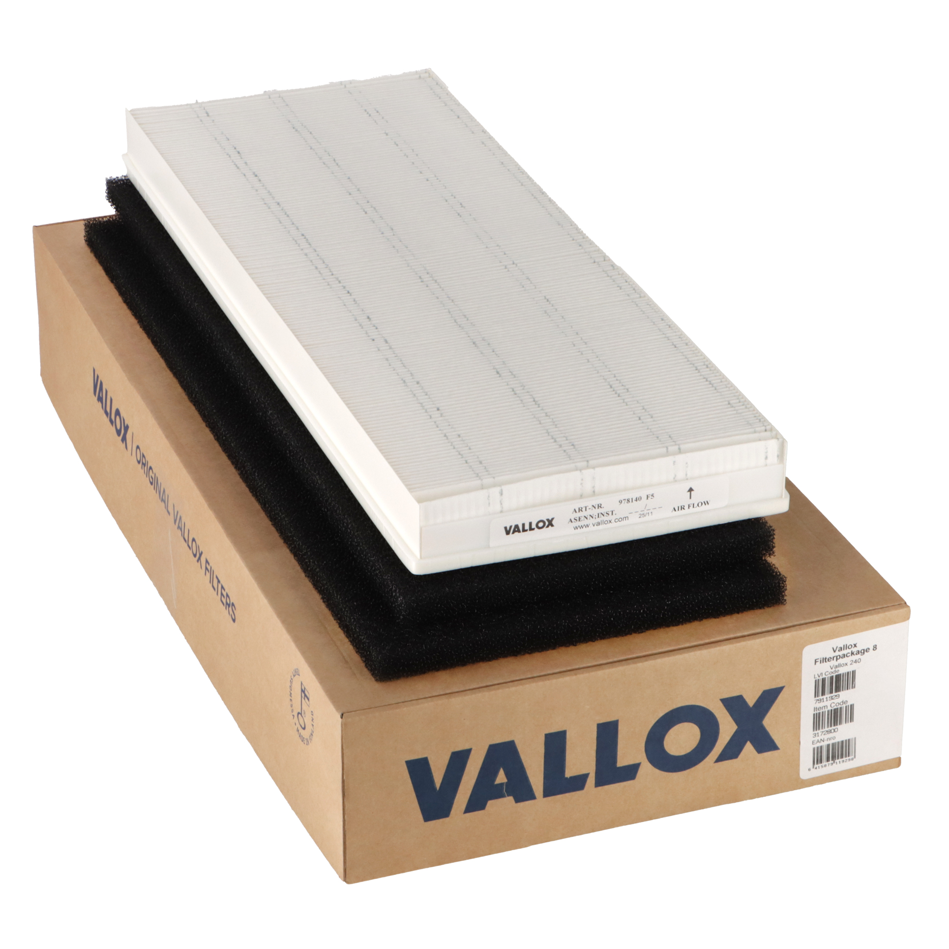 Vallox ILMAVA 240 filtru komplekts Nr. 8 G1+G1+M5 (F5) (oriģināls)