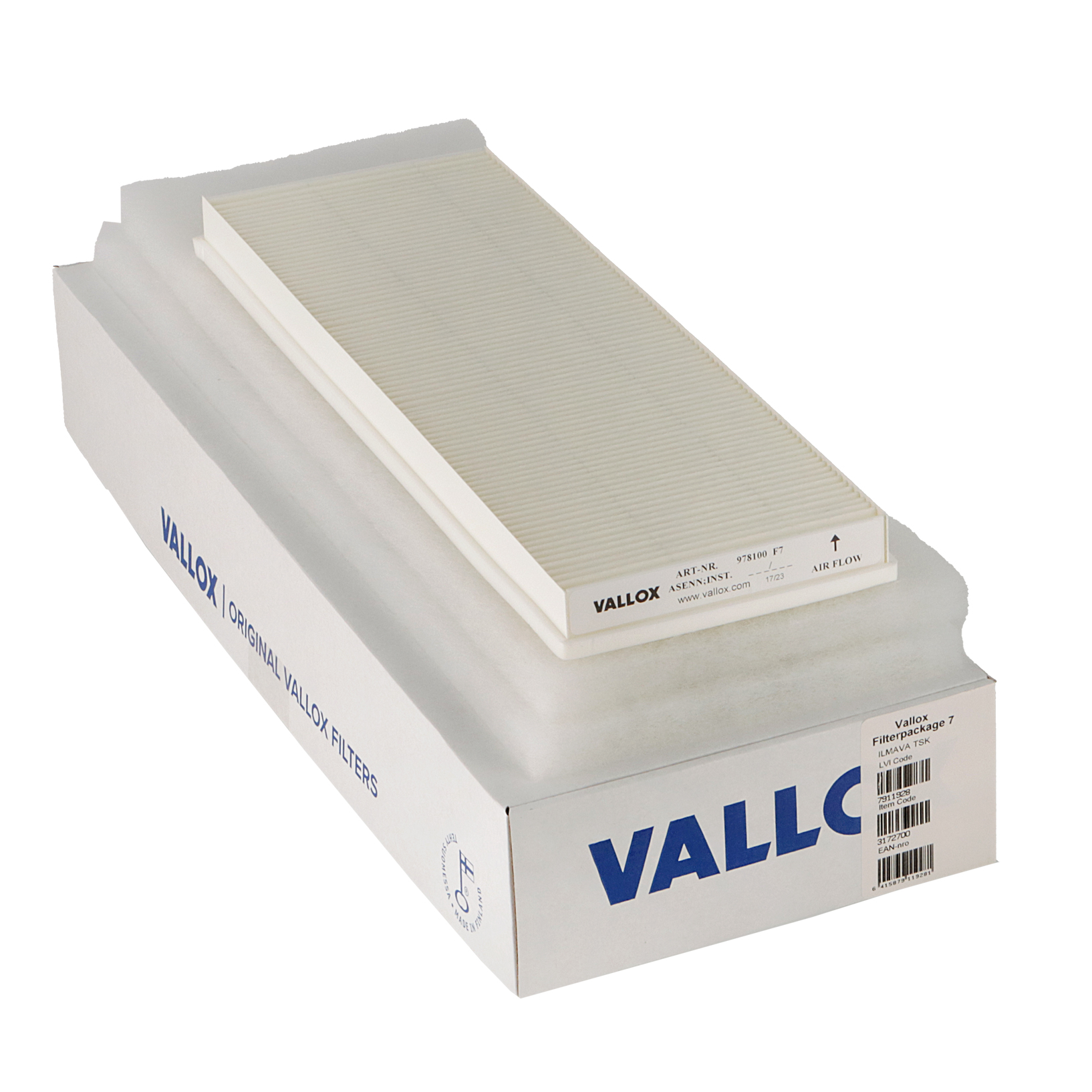 Vallox ILMAVA TSK filtru komplekts Nr. 7 G4+G4+F7 (oriģināls)